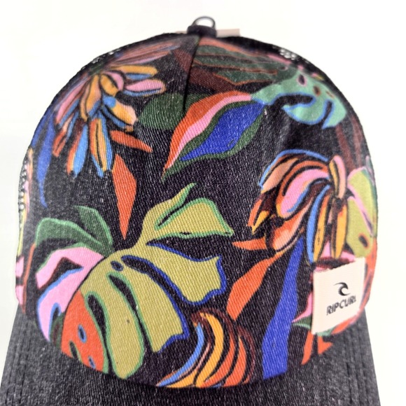 Rip Curl Mixed Yardage Women's Trucker Hat Gray Floral Aloha Tropical NEW - Picture 3 of 6